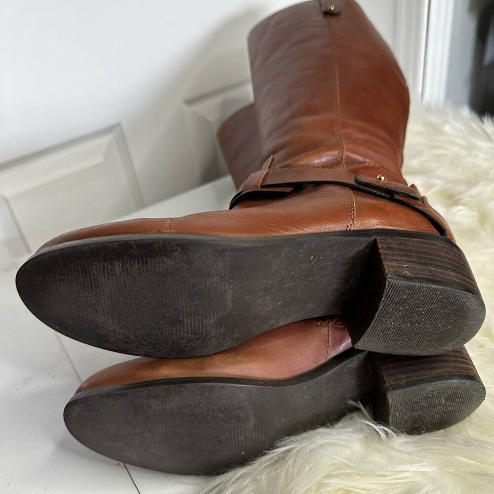 Franco Fortini campbell brown leather riding boots 8w wide - Picture 6 of 10